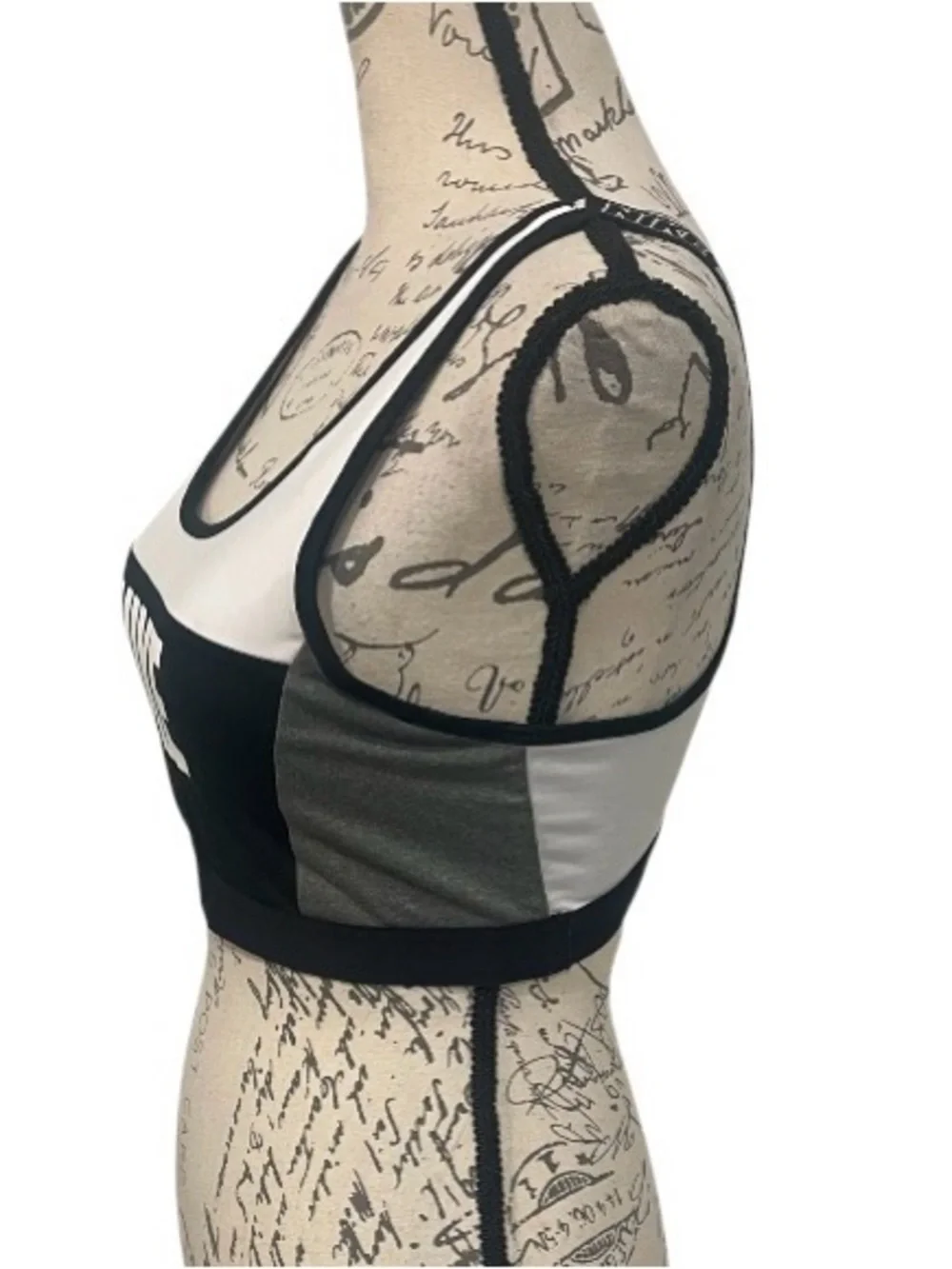 Nike Dri-FIT Black & White Logo Crossback Padded Sports Bra Size M